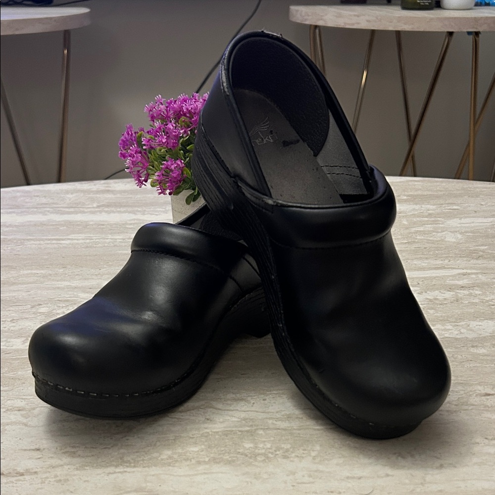 DANSKO ~ Black Leather Women's Clogs